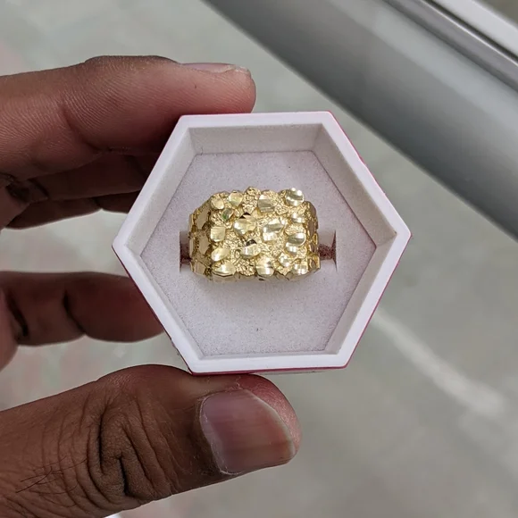 10kt Real Gold Nugget Ring For Men